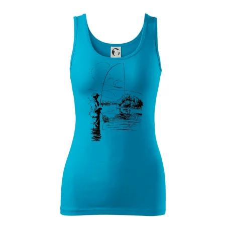 Kreslený rybár s podberákom