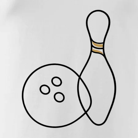 Bowling minimalistická linka s koulí a kuželkou