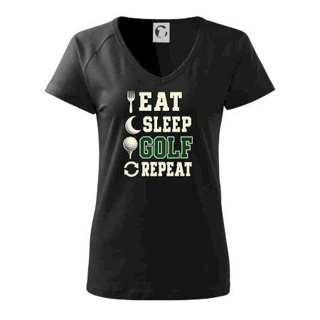 Eat sleep golf repeat typografie