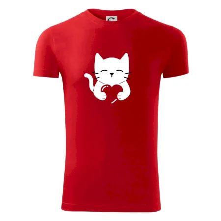 Mačka drží srdce