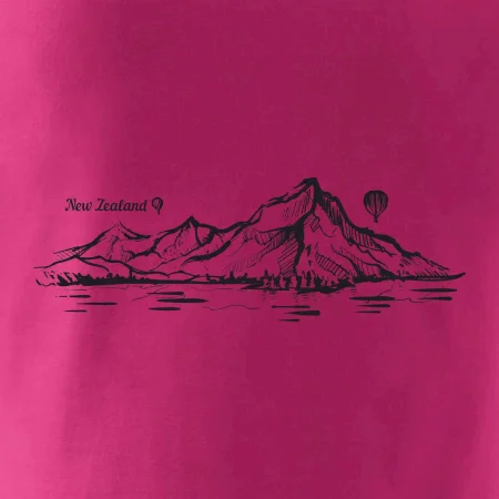 Nový Zéland nápis a hory Aoraki - Mount Cook