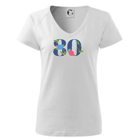 Kvetinové číslo kreslené - 80