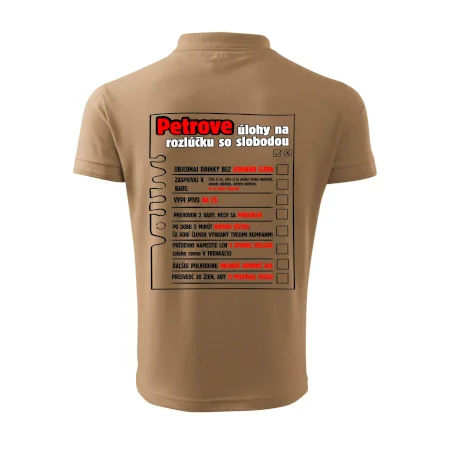 Tričko na rozlúčku s úlohami vpredu