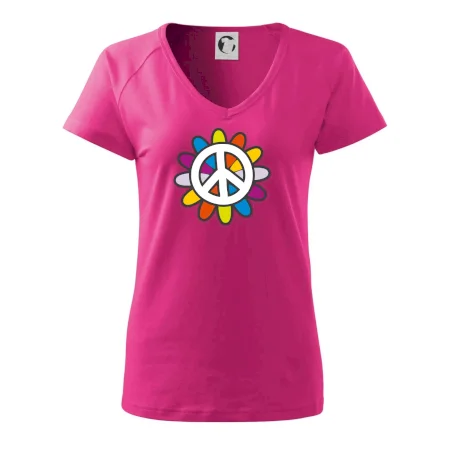 Peace symbol s kreslenou kvetinou