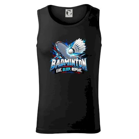 Bedmintonová raketa s košíčkom eat sleep repeat