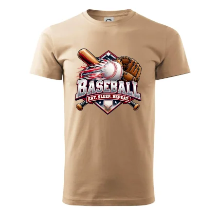 Baseballová pálka s rukavicou eat sleep repeat