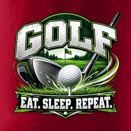 Golfová palica s loptičkou eat sleep repeat