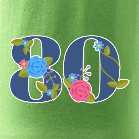 Kvetinové číslo kreslené - 80