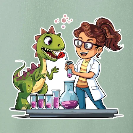 Chemik a dinosaurus - dievča