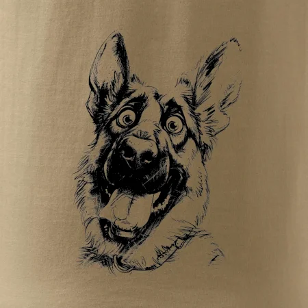 Čiernobiela karikatúra Nemecký ovčiak