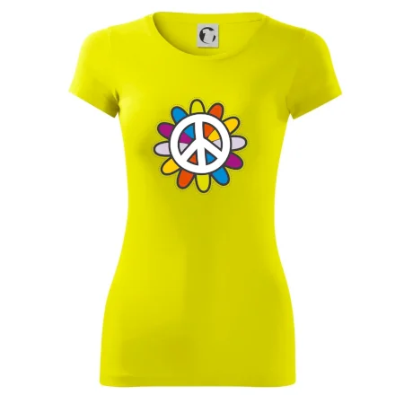 Peace symbol s kreslenou kvetinou