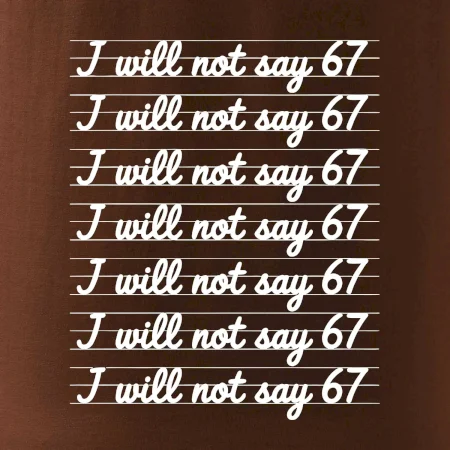 I will not say 67