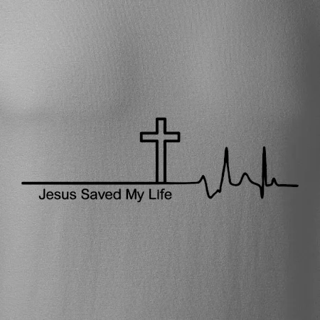 Jesus Saved My Life kríž ekg