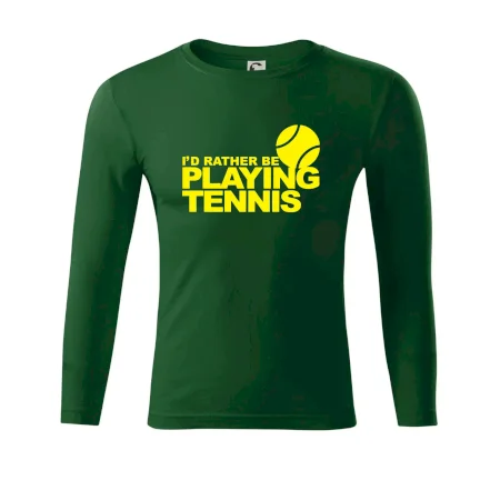 Playing tennis