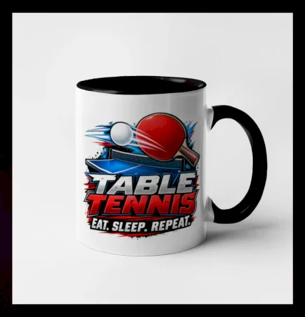 Stolní tenis pálka a míček eat sleep repeat