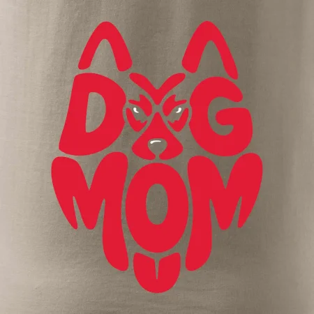 Dog mom nápis v hlavě