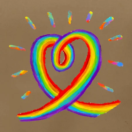 Srdce pride dúha kreslená
