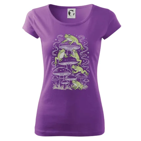 Goblincore frogs and various mushrooms