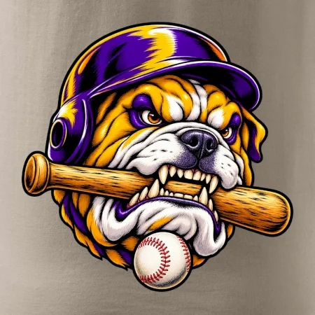 Baseballový buldok s pálkou