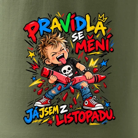 Pravidla se mění listopadový rebel s rozlomenou pastelkou