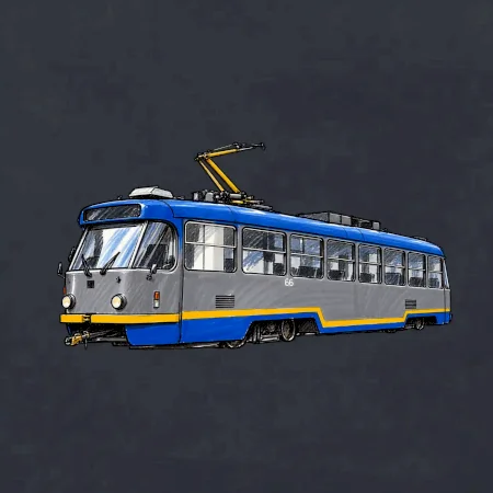 T3R SLF modrošedá kresba fixem