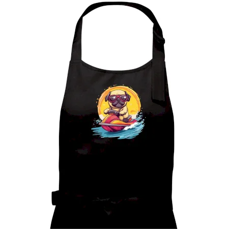 Mops na vodnom skútri