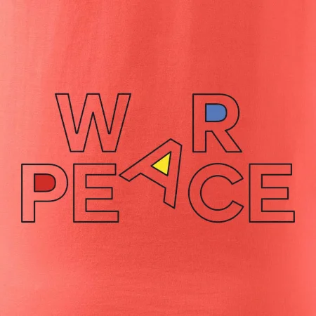 War, peace - farebný nápis