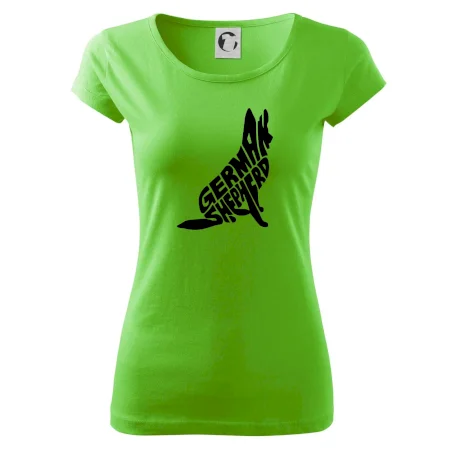 Nemecký ovčiak sediaci napis