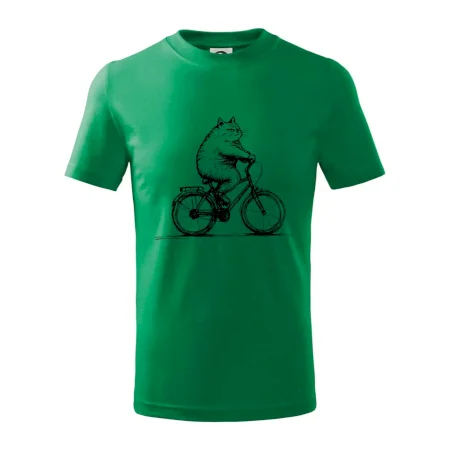 Tučná mačka na bicykli