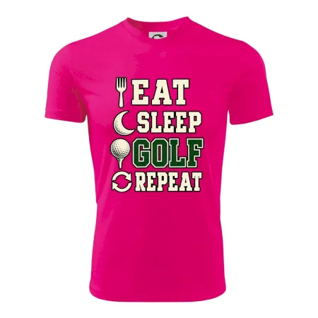 Eat sleep golf repeat typografie