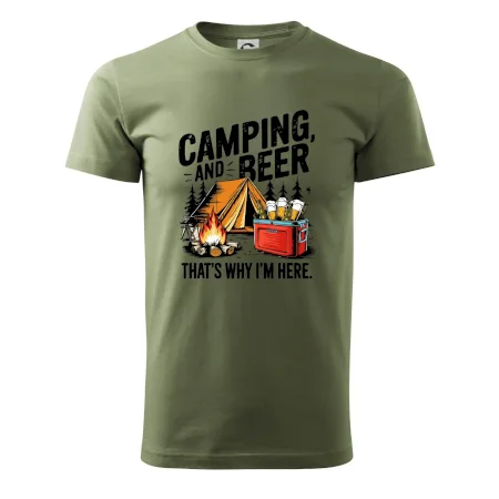 Černý nápis nápis Camping and beer