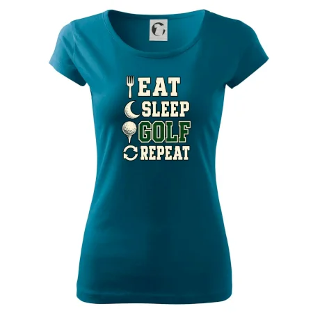 Eat sleep golf repeat typografie