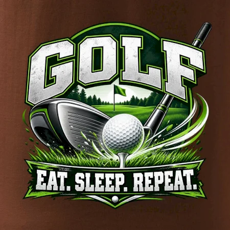 Golfová palica s loptičkou eat sleep repeat