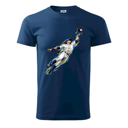 Baseballový polař chytá míček ve výskoku
