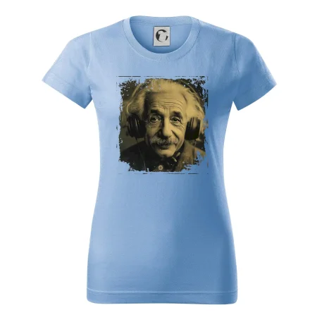 Albert Einstein so slúchadlami