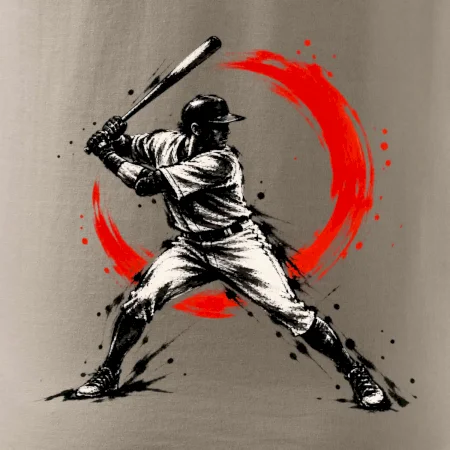 Baseballový pálkař japonská tušová malba