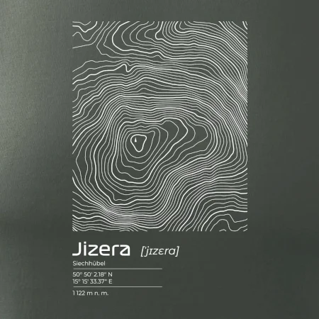 Jizera - vrstevnice v obdĺžniku