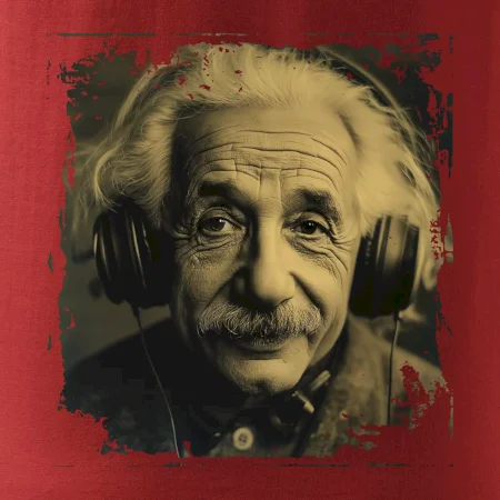 Albert Einstein so slúchadlami