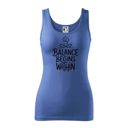 Balance begins within nápis