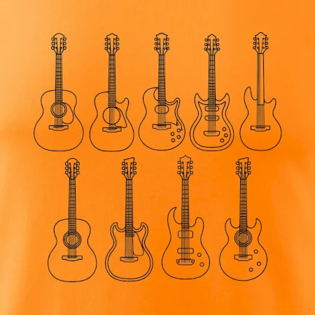 Typy gitár čiernej kresby