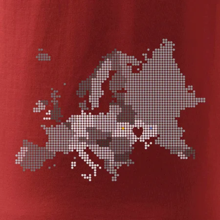 Mapa Európy - srdce v Ukrajine
