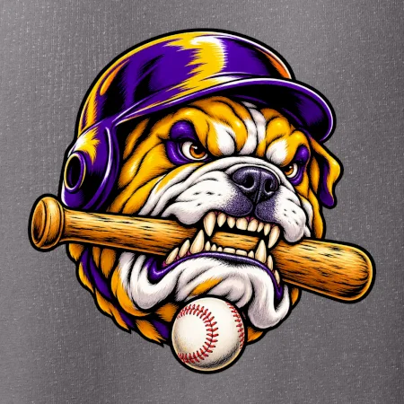 Baseballový buldok s pálkou