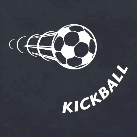 Kickball nápis šikmo