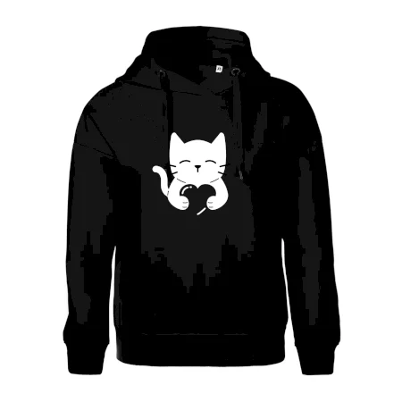 Mačka drží srdce