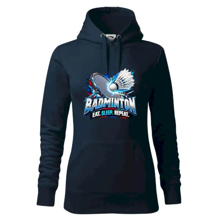 Bedmintonová raketa s košíčkom eat sleep repeat
