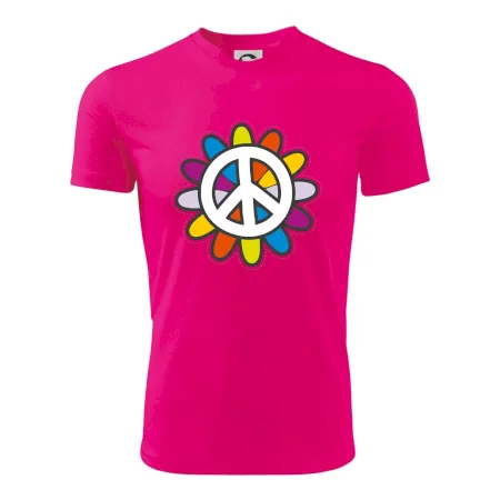 Peace symbol s kreslenou kvetinou