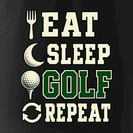 Eat sleep golf repeat typografie