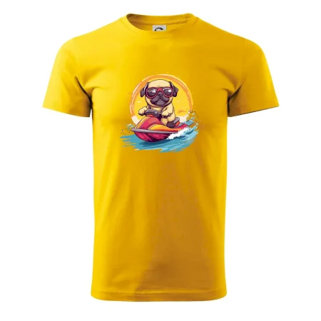 Mops na vodnom skútri