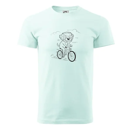 Lagotto romagnolo karikatúra na bicykli čierna