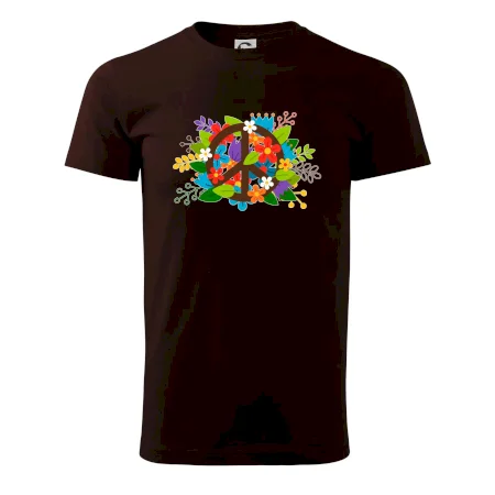 Peace symbol prerastený kvetinami